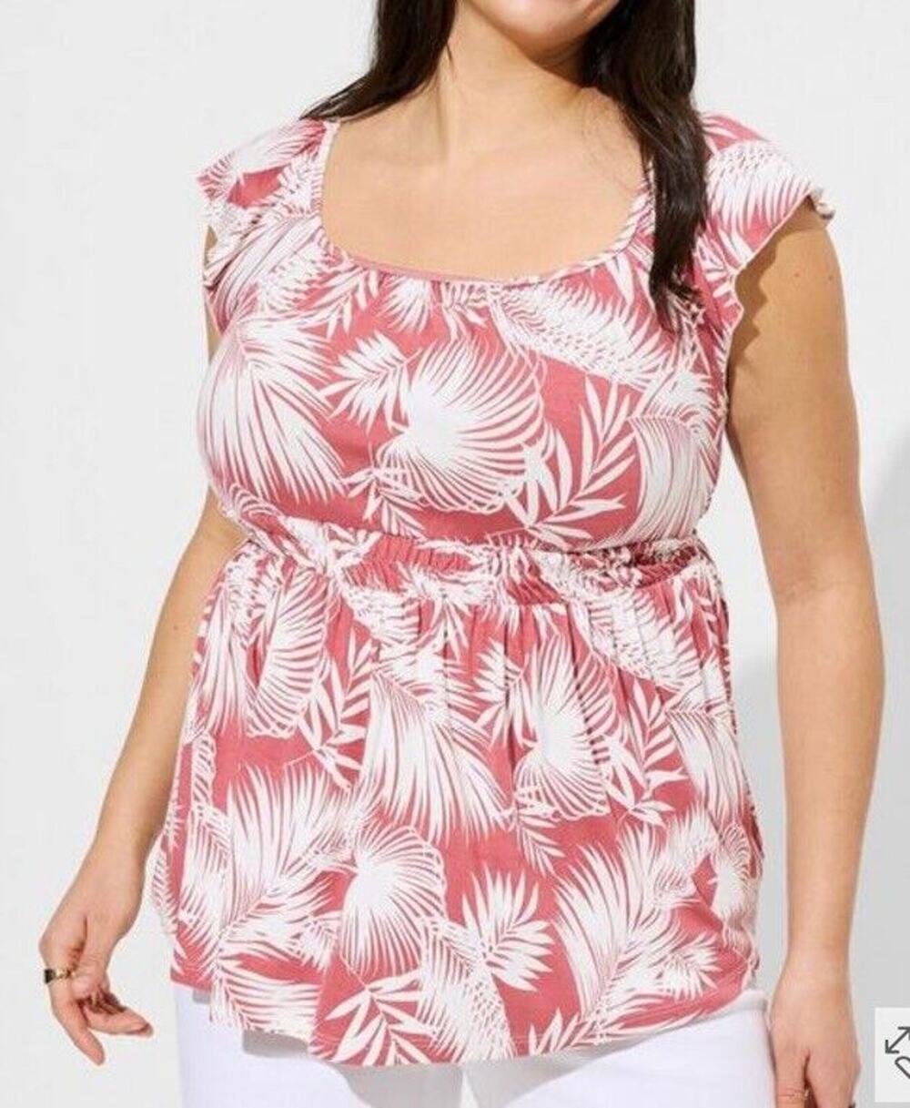 New Torrid Super Soft Cinched Waist Babydoll Tank Dusty Rose 2X Item 40290425